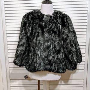 Faux Fur Jacket, 3/4 Length Sleeves